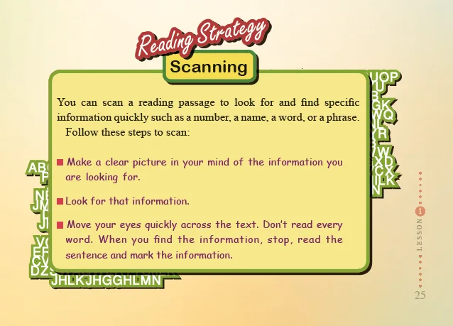 ترجمه و آموزش راهبرد خواندن: Reading Strategy — Scanning (صفحه ۲۵)